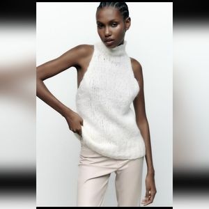 Zara faux leather slim pant,  slit